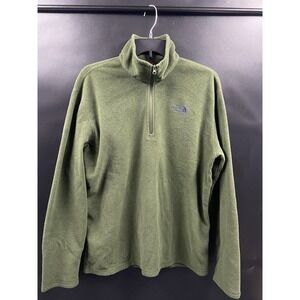 The North Face Sweater Mens M Green TKA 100 Glacier 1/4 Zip Fleece Jacket